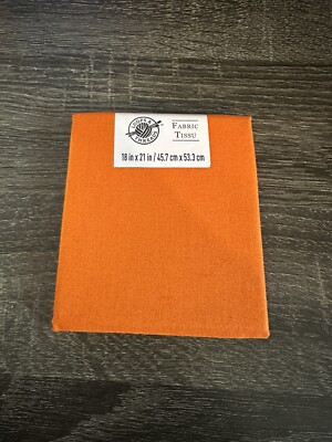 Orange Fabric 100% Cotton 18 x 21 Inches Solid Loops & Thread Tissu