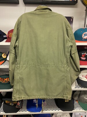 VTG US Army Mens Green Vietnam Era 70s Military Field Jacket Sz