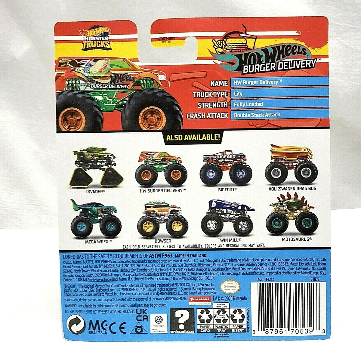 NEW 2021 HOT WHEELS MONSTER TRUCKS BURGER DELIVERY 1:64 MONSTER