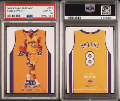 Kobe Bryant 2018 Panini Threads #171 PSA 10 GEM MINT Lakers