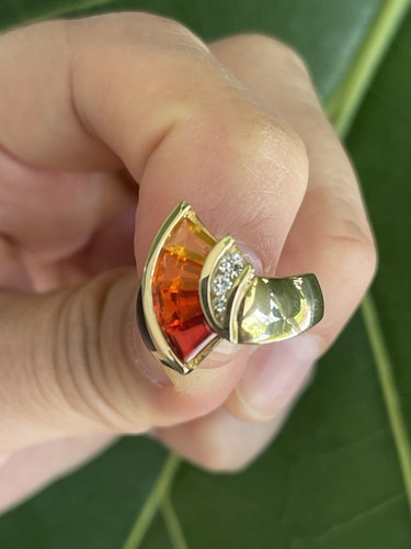 Anillo vintage de oro de 18k de citrino y diamantes/ ¡¡único en su clase!!! - Imagen 22 de 24
