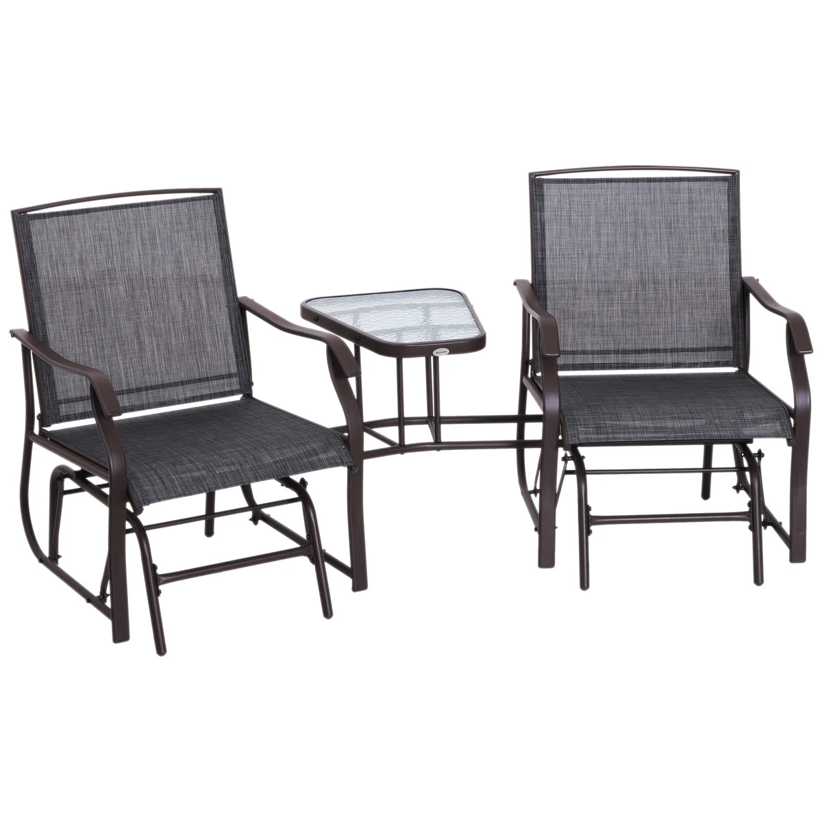 Double glider bench online with center table