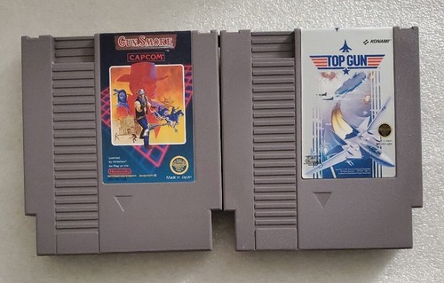 Vintage Nintendo Gun Smoke And Top Gun   1985 - Picture 1 of 8