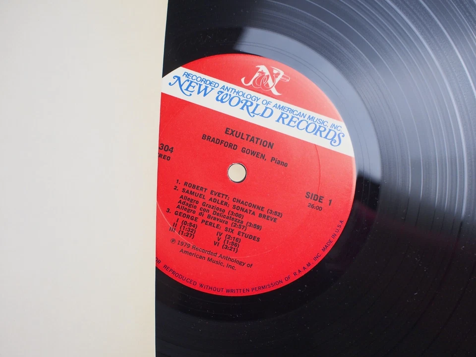 Bradford Gowen Exultation Works by Samuel Adler, Robert Evett New World NW304 EX - Image 3 of 3