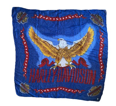 Harley Davidson Flagge Banner 36'' x 36'' Vintage Blau Rot Big Eagle Logo