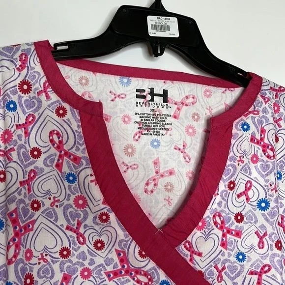 NWT Beverly Hills Uniforms Scrubs 3X PLUS SIZE Breast Cancer - Image 3 of 4