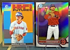 Marcelo Mayer 2-Card Lot (Bowman Draft Refractor + Hi-Fi Futures) Red Sox