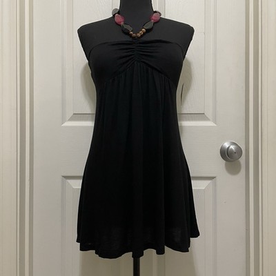 Vintage B Sharp Halter Tube Top Black Beaded Necklace USA Made Large NWT Y2K