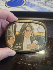 Vintage ALICE COOPER Pictoral Belt Buckle on Brass