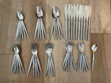 Vintage 54 Pcs Stanley Roberts Ensenada Stainless Korea Flatware (9) 5 Plc Sets