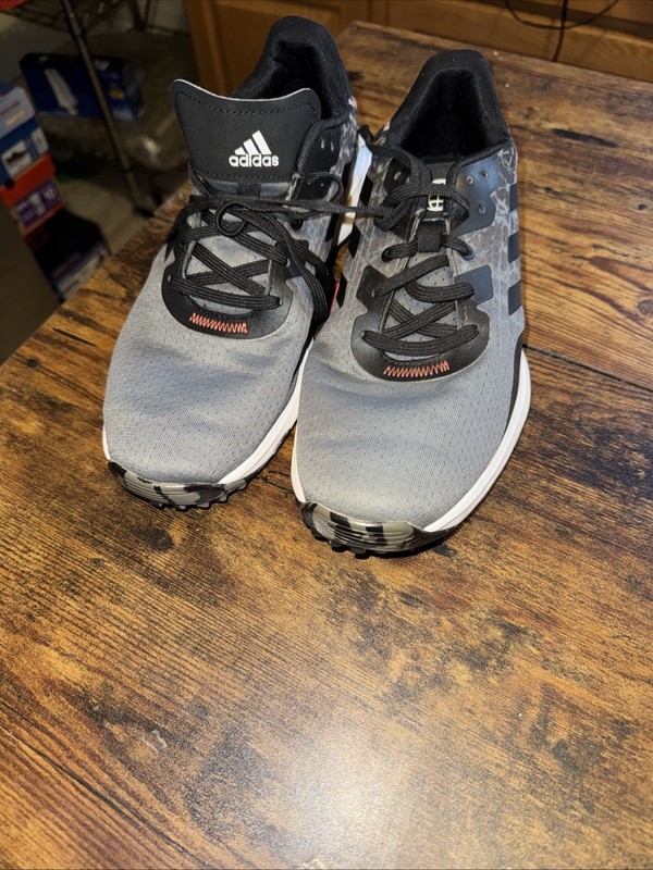 Adidas S2G Spikeless Golf Shoes Mens 7.5 Grey Black White Lace Up Low GV9793