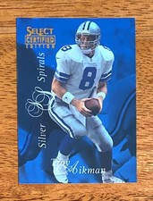 Troy Aikman 1996 Select Certified Silver Spirals Blue Cowboys