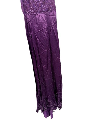 Alfred Angelo Y2K 90’s Style Purple Satin Sparkle Bust Gown Prom Size 5/6 - Picture 3 of 10