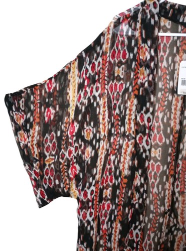 NWT Steve Madden Women's OSFM Open Front Abstract Print Sheer Kimono Beach Wear - Picture 4 of 11