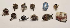 Religious Cross Holy Jesus Lapel Hat Pin Lot of 11