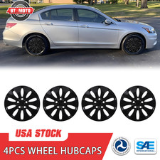 4pcs 16 Hubcaps For 2008-2012 Honda Accord Sedan Black Pp Wheel Covers Blot-on 4pcs 16 Hubcaps For 2008-2012 Honda Accord Sedan Black Pp Wheel Covers Blot-on