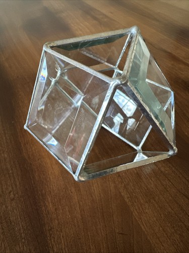 Handgefertigtes Dekagon Prisma mit abgeschrägtem Glas gelötetes Metall Sonnenfänger, Glaskunst - Bild 3 von 9