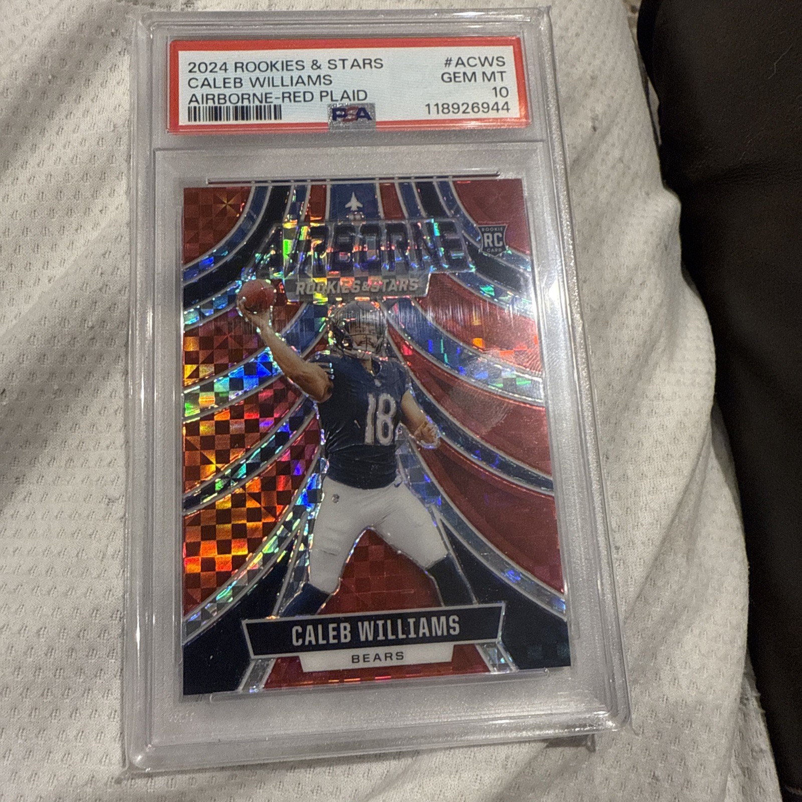 Caleb Williams Panini Rookies & Stars Airborne #ACWS Red Plaid