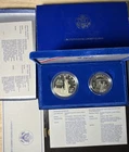 1986 Proof Statue of Liberty 2-Coin Set Silver Coin Original Coa And Box