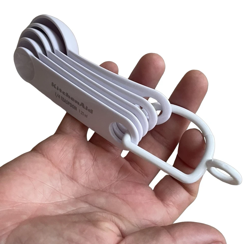 Cucharas medidoras KitchenAid ~ Melamina ~ Vintage ~ Blanco 5 cucharas Foto 2 de 4