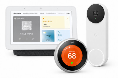 Google Nest Smart Home Set   Nest Hub 2. Gen, Doorbell Akku & Thermost Anthrazit