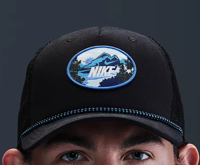 Nike Rise Cap Structured Outdoor Trucker Hat Black Adjustable Sz M/L HJ7133-010