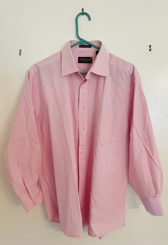 F.A. MacCluer Shirt Mens Large Pink Houndstooth Preppy Button Down Long Sleeve - Picture 2 of 8