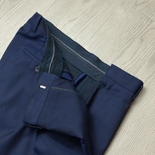 Men's Hugo Boss Bright Blue Virgin Wool Slim Fit Dress Pants Size 34