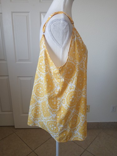 TECREW canotta donna gialla cami camicetta senza maniche taglia large Cottagecore Boho - Foto 3 di 13