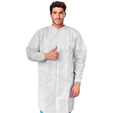 White Disposable Lab Coat 3XL, Pack of 30 Microporous 60 GSM Disposable Lab Coat