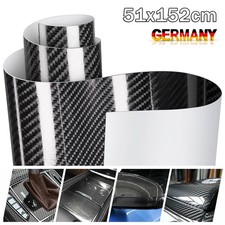 NEU 6D Carbon Folie Blasenfrei Autofolie Glanz Schwarz KFZ Klebe Folie 51x152cm