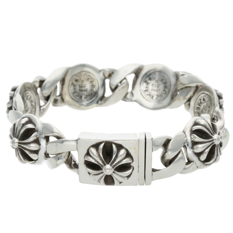 Chrome Hearts Size 6Link Cross Link Silver Bracelet 116.9G Chrome Hearts Size 6Link Cross Link Silver Bracelet 116.9G