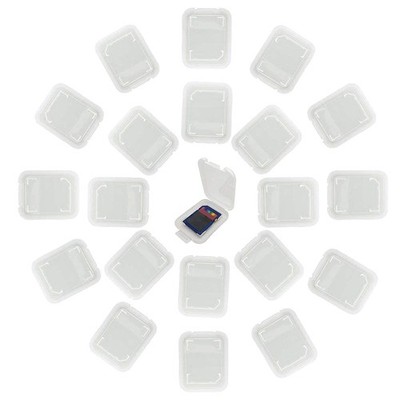 Plastic Memory Card Storage Case with SD MMC/SDHC Duo White (20 PCS)