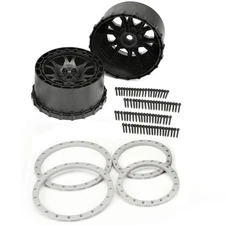 Pro-Line 2763-03 - Impulse Pro-Loc Black Wheels, Stone Gray Rings, X-MAXX