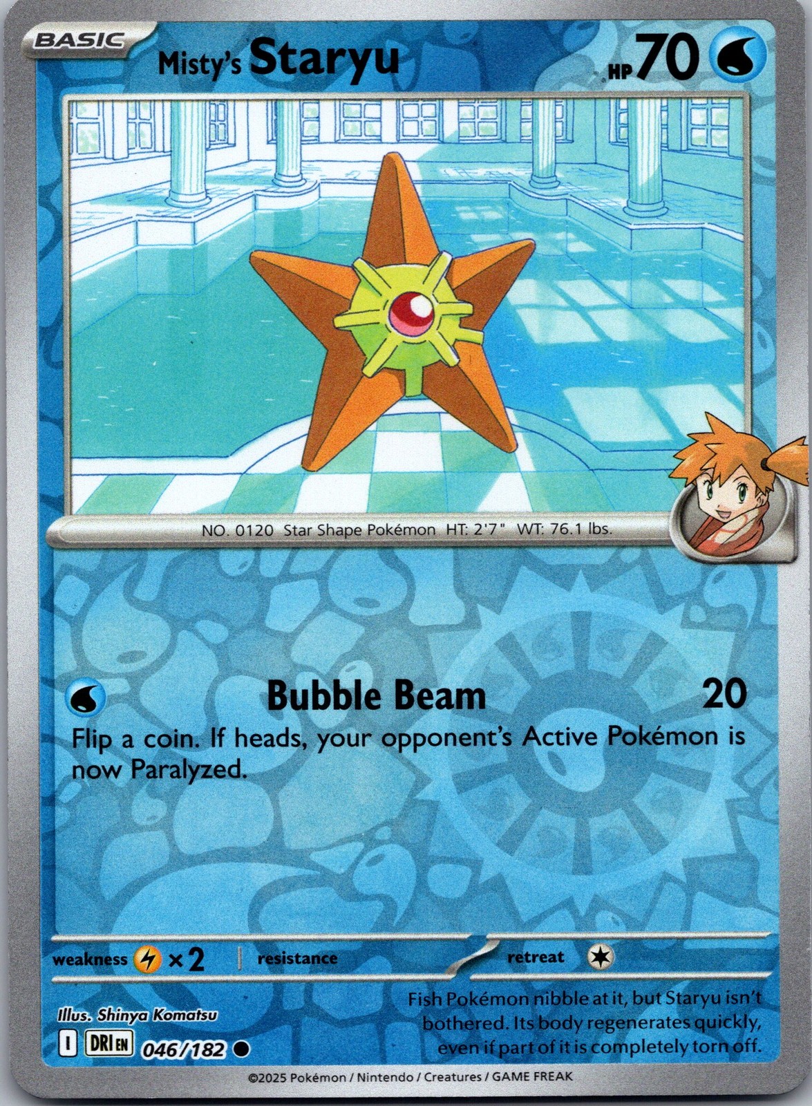 Misty's Staryu Reverse Holo Common SV10: Destined Rivals 046/180 NM-LP