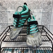 Vibram Five Fingers V-Train Cross Trainer Grey Black Aqua 18W6601 Wmn 39/8-8.5