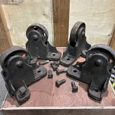 NICE FRESH OFF CARY SAFE CO WHEELS ANTIQUE CASTERS W/HARDWARE