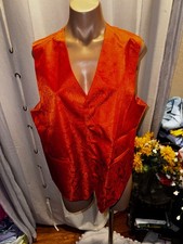 Vesuvio Napoli Men's Dress VEST Orange Color PAISLEY Design Size M NWOT