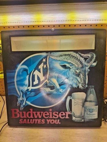 Vtg Budweiser Beer Salutes You Lighted Sign Light Up Bar  80s WORKS