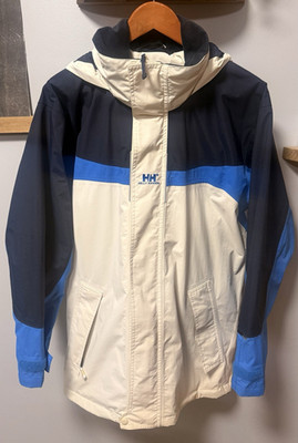 Helly Hansen Helly Tech Waterproof Jacket Mens Small Hooded Navy Blue White