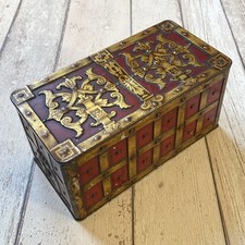 Vintage 1934 Crawford & Sons Treasure Box Tinplate Biscuit Tin