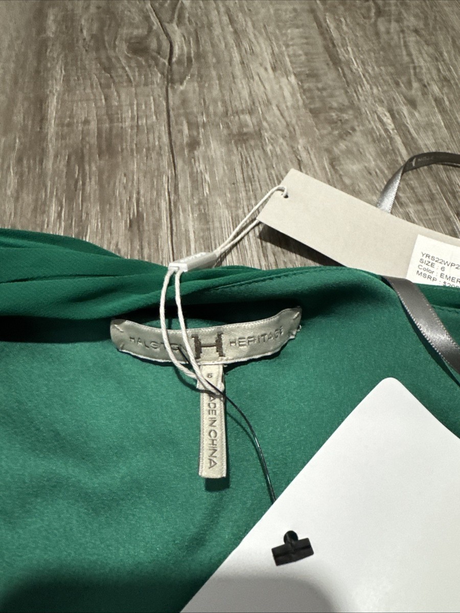 NWT sz6 Halston Heritage One Shoulder Ruched Emerald Green Drape Cocktail Dress | eBay NWT sz6 Halston Heritage One Shoulder Ruched Emerald Green Drape Cocktail Dress | eBay