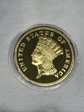 American Mint 1870-S $3 Gold Replica Coin – Gold Dream Collection – 24K Gold Pla