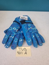 Winter Wear Girls Snow Gloves Blue With Hearts