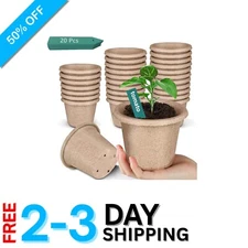 30 Pcs Biodegradable Peat Pots 4.33" Drainage Holes for Seedlings Grow Healthy