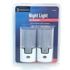 INTERMATIC Automatic Night Light Model GN12C On Dusk! Off Dawn! BRAND NEW 2 PACK
