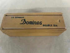Vintage Domino Set Game double six set of 28 in original wooden box