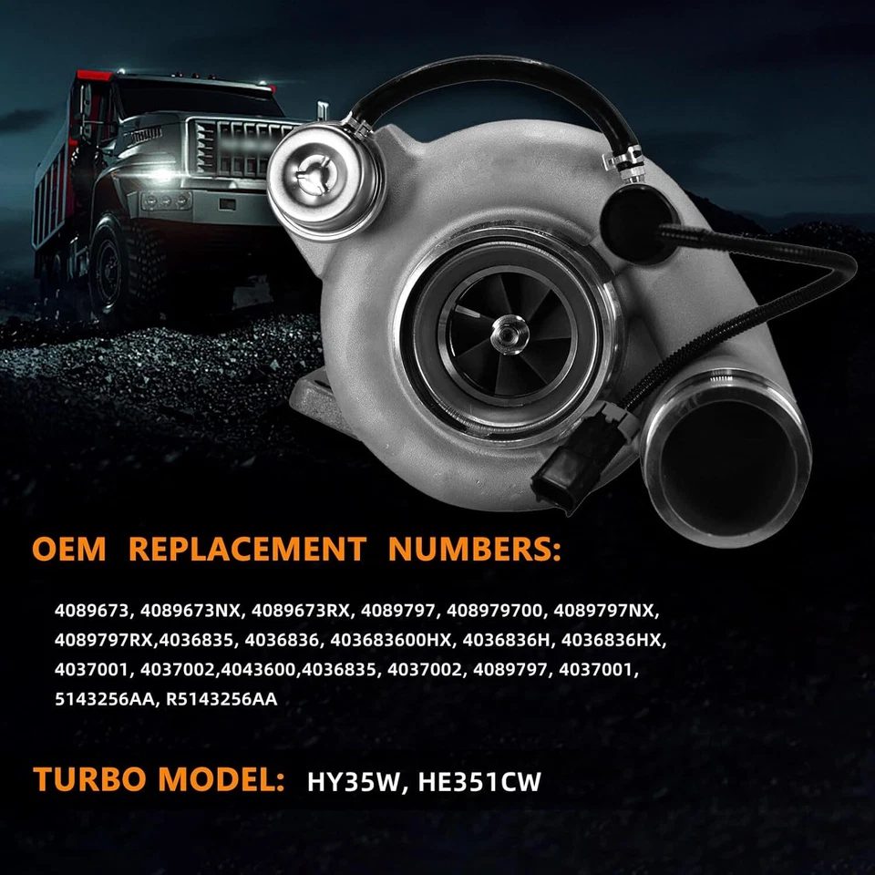 Turbocompresor para camioneta Dodge Ram 2500 3500 automático/manual 5,9 L 2004,5-2007 Foto 3 de 4