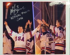 USA Olympic Hockey Captain JSA Authentic Mike Eruzione Signed Photo (8x10)