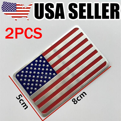 6" X 1" 3D American Flag Emblem Metal Sticker Badge Decal Car